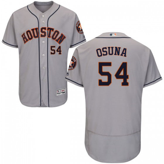 Mens Houston Astros Roberto Osuna Majestic Flex Base Road Collection Gray Jersey