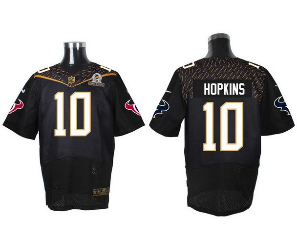 Mens Houston Texans 10 Deandre Hopkins Black 2016 Pro Bowl Nike Elite Jersey