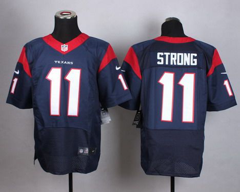 Mens Houston Texans 11 Jaelen Strong Nike Navy Blue Elite Jersey