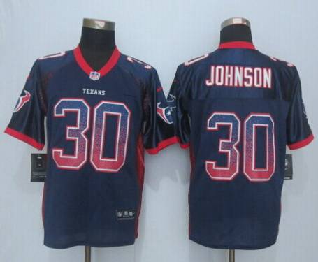 Mens Houston Texans 30 Kevin Johnson Nike Drift Fashion Blue Elite Jersey