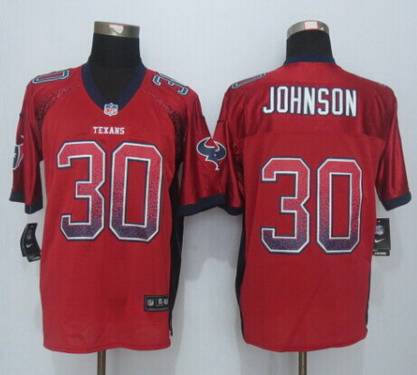 Mens Houston Texans 30 Kevin Johnson Nike Drift Fashion Red Elite Jersey
