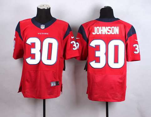 Mens Houston Texans 30 Kevin Johnson Nike Red Elite Jersey