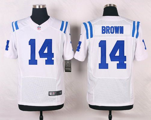 Mens Indianapolis Colts 14 Vincent Brown White Road Nfl Nike Elite Jersey