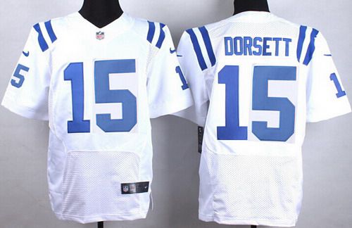 Mens Indianapolis Colts 15 Phillip Dorsett Nike White Elite Jersey