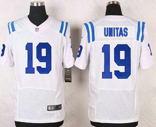Mens Indianapolis Colts 19 Johnny Unitas White Road Nfl Nike Elite Jersey