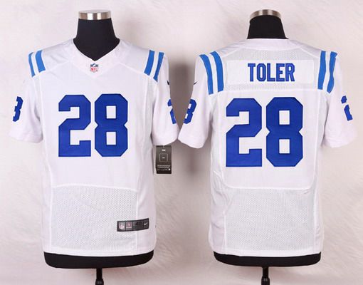 Mens Indianapolis Colts 28 Greg Toler White Road Nfl Nike Elite Jersey