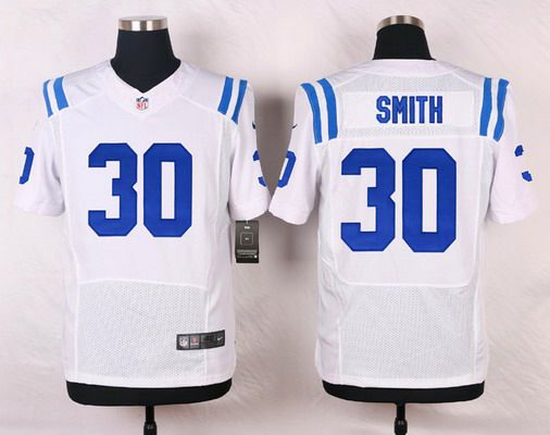Mens Indianapolis Colts 30 Djoun Smith White Road Nfl Nike Elite Jersey