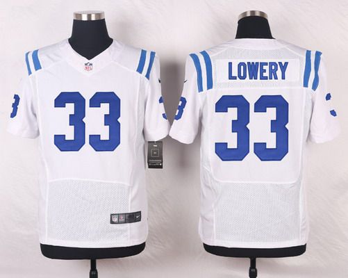 Mens Indianapolis Colts 33 Dwight Lowery White Road Nfl Nike Elite Jersey