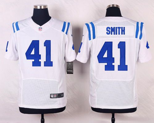 Mens Indianapolis Colts 41 Robert Smith White Road Nfl Nike Elite Jersey