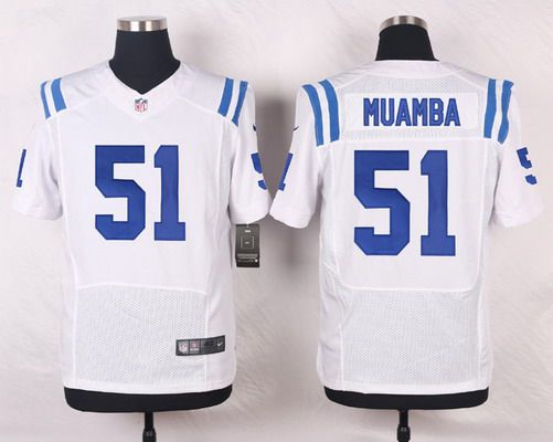 Mens Indianapolis Colts 51 Henoc Muamba White Road Nfl Nike Elite Jersey