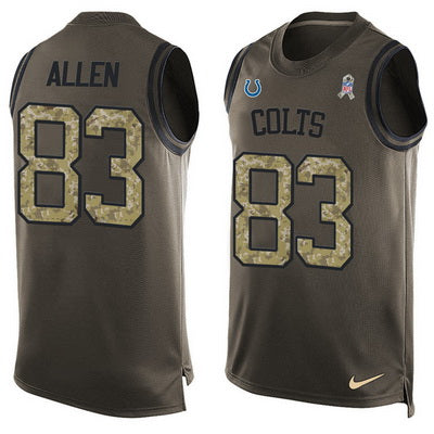 Mens Indianapolis Colts 83 Dwayne Allen Green Salute To Service Hot Pressing Player Name Number Nike Nfl Tank Top Jersey