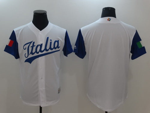 Mens Italy Baseball Majestic White 2017 World Baseball Classic Blank Team Jersey
