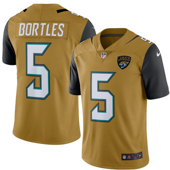 Mens Jacksonville Jaguars 5 Blake Bortles Nike Gold Color Rush Limited Jersey