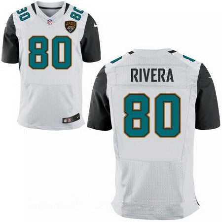 Mens Jacksonville Jaguars 80 Mychal Rivera White Road Stitched Nfl Nike Elite Jersey