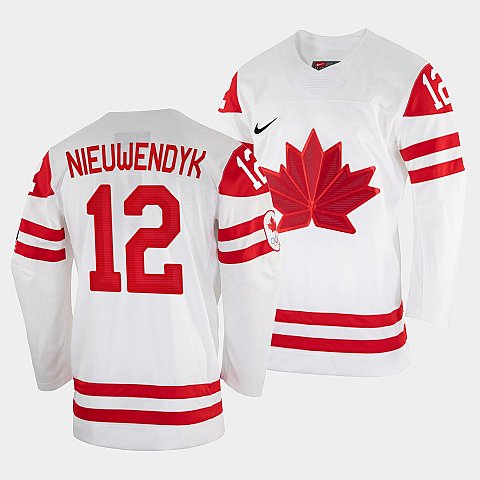 Mens Joe Nieuwendyk Canada Hockey White 2022 Winter Olympic 12 Salt Lake City Jersey