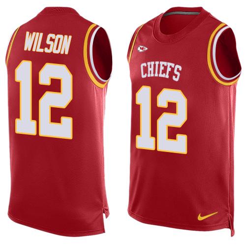 Mens Kansas City Chiefs 12 Albert Wilson Red Hot Pressing Player Name Number Nike Nfl Tank Top Jersey