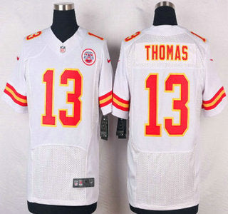 Mens Kansas City Chiefs 13 Deanthony Thomas White Road Nfl Nike Elite Jersey