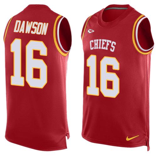 Mens Kansas City Chiefs 16 Len Dawson Red Hot Pressing Player Name Number Nike Nfl Tank Top Jersey