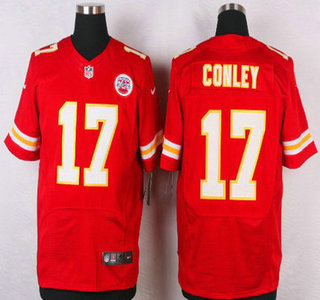 Mens Kansas City Chiefs 17 Chris Conley Red Team Color Nfl Nike Elite Jersey