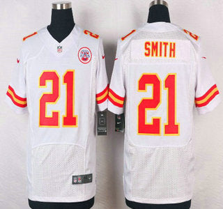 Mens Kansas City Chiefs 21 Sean Smith White Road Nfl Nike Elite Jersey