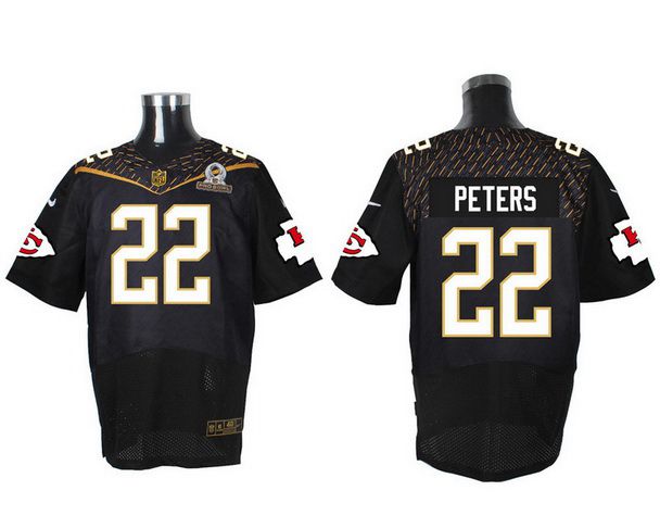 Mens Kansas City Chiefs 22 Marcus Peters Black 2016 Pro Bowl Nike Elite Jersey