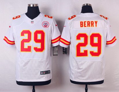 Mens Kansas City Chiefs 29 Eric Berry White Road Nfl Nike Elite Jersey