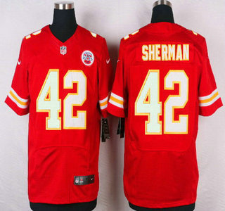 Mens Kansas City Chiefs 42 Anthony Sherman Red Team Color Nfl Nike Elite Jersey