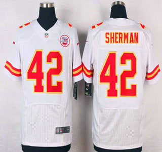 Mens Kansas City Chiefs 42 Anthony Sherman White Road Nfl Nike Elite Jersey