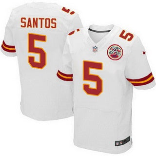 Mens Kansas City Chiefs 5 Cairo Santos White Road Nfl Nike Elite Jersey