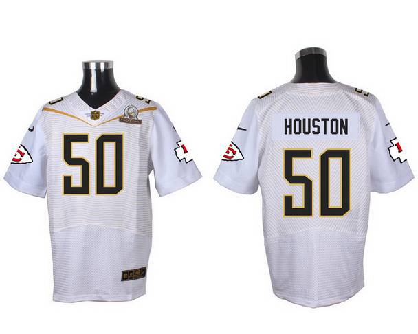 Mens Kansas City Chiefs 50 Justin Houston White 2016 Pro Bowl Nike Elite Jersey