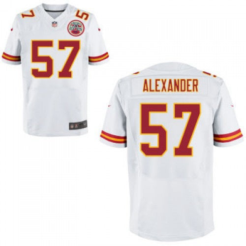 Mens Kansas City Chiefs 57 D J Alexander White Road Nfl Nike Elite Jersey