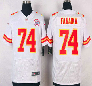 Mens Kansas City Chiefs 74 Paul Fanaika White Road Nfl Nike Elite Jersey