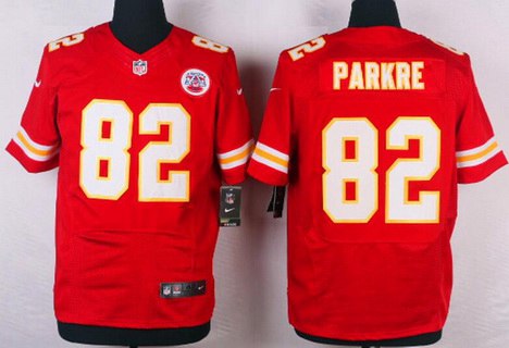 Mens Kansas City Chiefs 82 Brian Parker Red Team Color Nfl Nike Elite Jersey