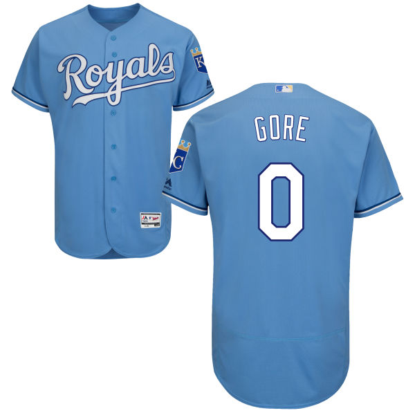 Mens Kansas City Royals 0 Terrance Gore Majestic Light Blue 2016 Flexbase Authentic Collection Jersey