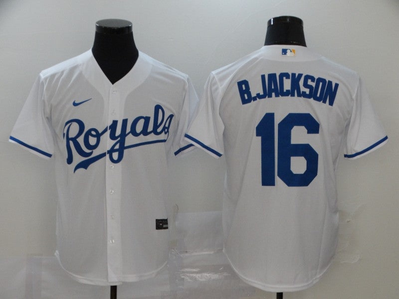 Mens Kansas City Royals 16 Bo Jackson White Stitched Mlb Cool Base Nike Jersey