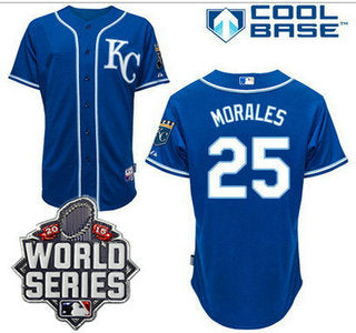 Mens Kansas City Royals 25 Kendrys Morales Kc Blue Alternate Baseball Jersey With 2015 World Series Patch