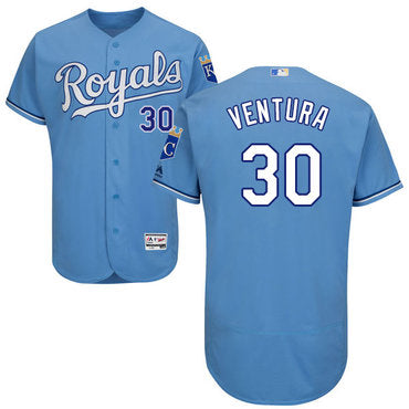 Mens Kansas City Royals 30 Yordano Ventura Light Blue 2016 Flexbase Majestic Baseball Jersey