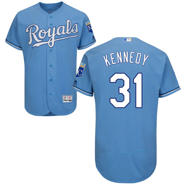 Mens Kansas City Royals 31 Ian Kennedy Majestic Light Blue 2016 Flexbase Authentic Collection Jersey