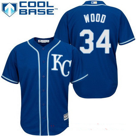 Mens Kansas City Royals 34 Travis Wood Navy Blue Alternate Stitched Mlb Majestic Cool Base Jersey