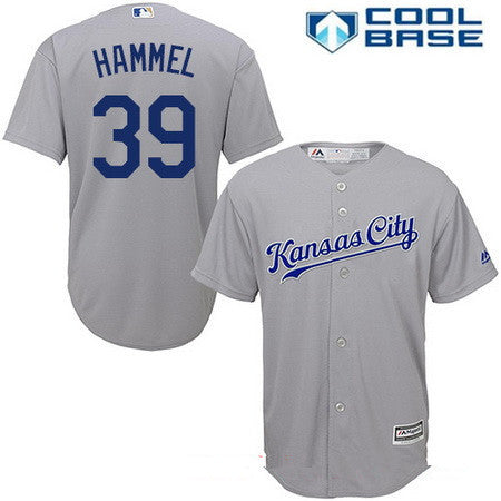 Mens Kansas City Royals 39 Jason Hammel Gray Road Stitched Mlb Majestic Cool Base Jersey