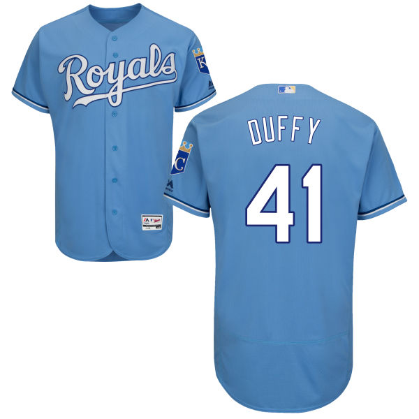 Mens Kansas City Royals 41 Danny Duffy Majestic Light Blue 2016 Flexbase Authentic Collection Jersey