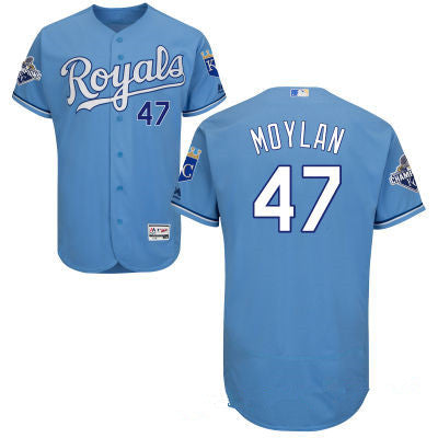 Mens Kansas City Royals 47 Peter Moylan Light Blue Stitched Mlb 2016 Majestic Flex Base Jersey