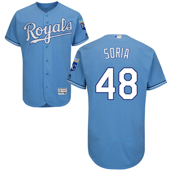 Mens Kansas City Royals 48 Joakim Soria Majestic Light Blue 2016 Flexbase Authentic Collection Jersey