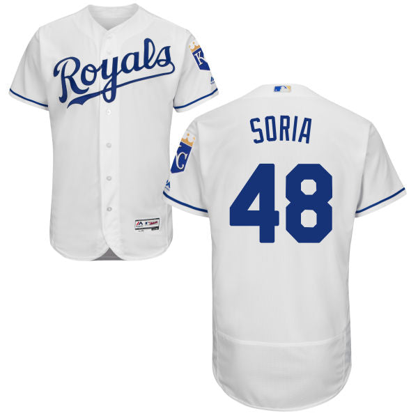 Mens Kansas City Royals 48 Joakim Soria Majestic White 2016 Flexbase Authentic Collection Jersey