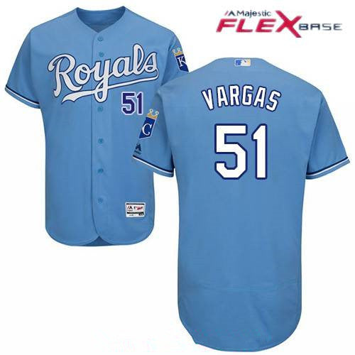 Mens Kansas City Royals 51 Jason Vargas Light Blue Alternate Stitched Mlb Majestic Flex Base Jersey