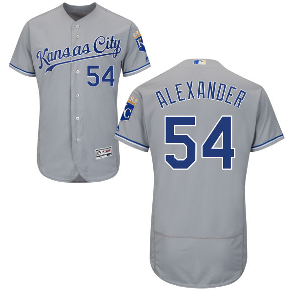 Mens Kansas City Royals 54 Scott Alexander Majestic Gray 2016 Flexbase Authentic Collection Jersey