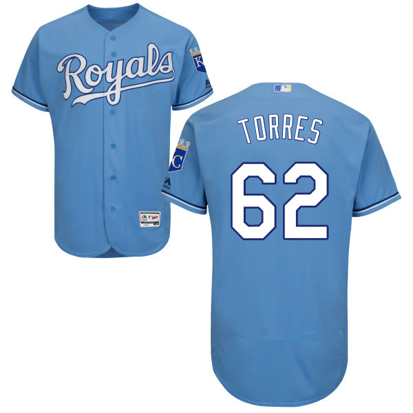 Mens Kansas City Royals 62 Ramon Torres Majestic Light Blue 2016 Flexbase Authentic Collection Jersey