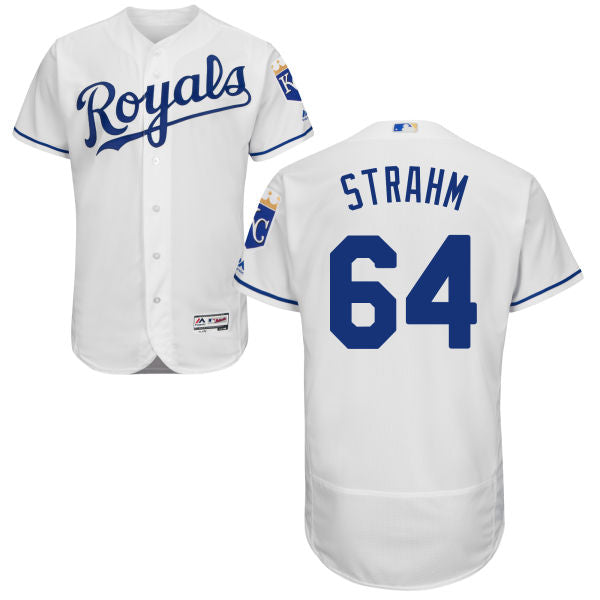 Mens Kansas City Royals 64 Matthew Strahm Majestic White 2016 Flexbase Authentic Collection Jersey