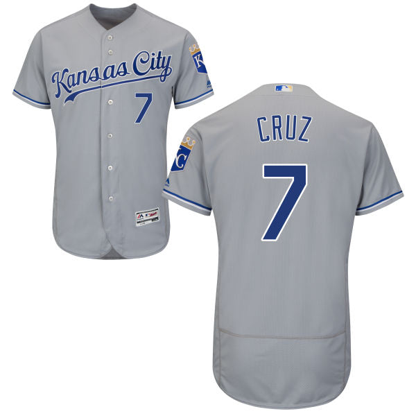 Mens Kansas City Royals 7 Tony Cruz Majestic Gray 2016 Flexbase Authentic Collection Jersey