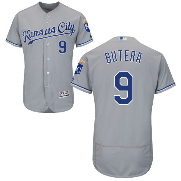 Mens Kansas City Royals 9 Drew Butera Majestic Gray 2016 Flexbase Authentic Collection Jersey